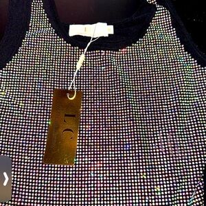 Black/holographic gem bodysuit